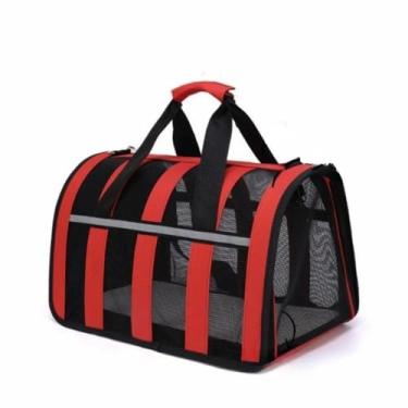 Imagem de Bolsa de Transporte Pet Média para Viagem – Conforto e Segurança para Cães e Gatos – Ideal para Avião e Passeios (Vermelho)
