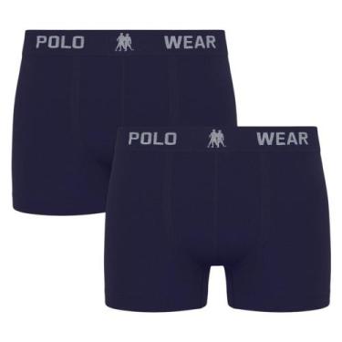 Imagem de Kit 2 Cuecas Boxer Polo Wear Masculina, P, Marinho