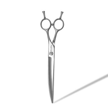 Imagem de SnipStar 7,5 polegadas profissional de animais de estimação curva tesouras VG10 cão cuidado tesouras 30 graus dobra corte tesouras