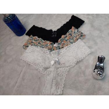 Imagem de Kit (10) Calcinha de renda-fio dental - Marikota'slingerie 