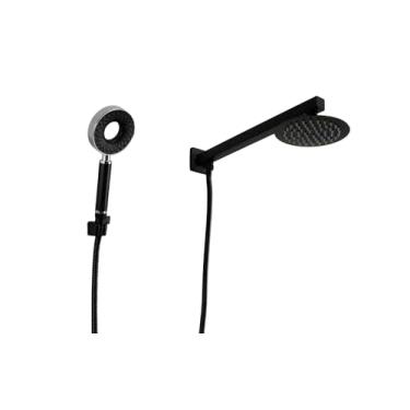 Imagem de Ducha Black Inox Redonda com Ducha Manual 3 Jatos em ABS