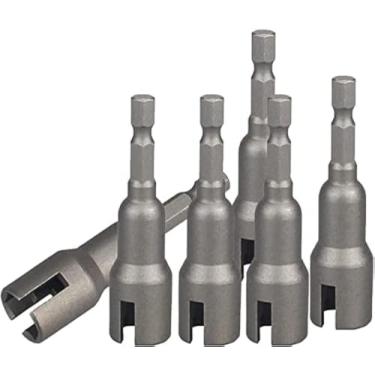Imagem de Bestgle Conjunto de 6 peças de brocas de porca de asa, furacão Wingnut Driver Power Wing Nut Driver Conjunto de ferramentas de chaves de soquete de chave sextavada de 1/10.2 cm, brocas de aço para