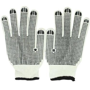 Imagem de Kit 48 Pares Luva Malha Pigmentada Branca Tricotada Volk Ca46933