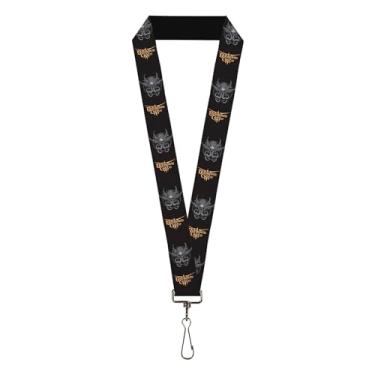 Imagem de Buckle-Down Baldur's Gate III Lanyard, Baldurs Gate III Title Logo and Mind Flayer Icon Black Grays, Elastic