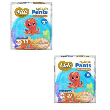 Imagem de Kit 2 Fralda Splash Pants P Praia E Piscina P-M 10 Un - Mili
