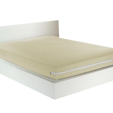 Imagem de Capa Protetora De Colchão Casal Com Zíper Resistente Bege - Vida Prati
