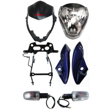 Imagem de Farol Cb 300 Frontal Logo Vermelho + Aranha + Pisca Cristal + Bananinh