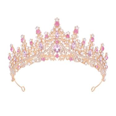 Imagem de Tiara para mulheres, coroas de rainha de cristal, tiaras de princesa com strass, tiara de casamento para meninas, acessórios de cabelo para noiva, para fantasia de Halloween, festa de aniversário