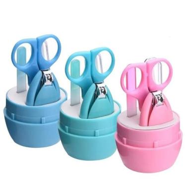 Imagem de Kit Higiene Bebê 4pçs Tesourinha Cortador De Unhas Infantil - DricaKid
