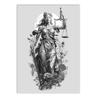 Imagem de Placa Decorativa Deusa Da Justiça Themis Direito Escritório Advocacia Tattoo
