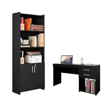 Imagem de Escritório Compacto 2 Peças Office Preto Tx Notável Móveis