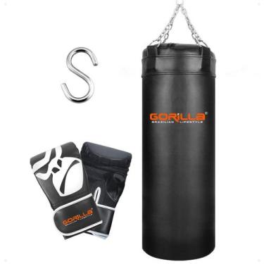 Imagem de Kit Saco De Pancada Profissional Reforçado 70 Cm + Luva Bate Saco Pro 