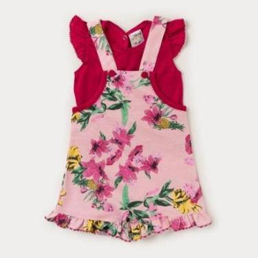 Imagem de Jardineira Bebê Menina E Blusa Floral - Fantoni-Feminino