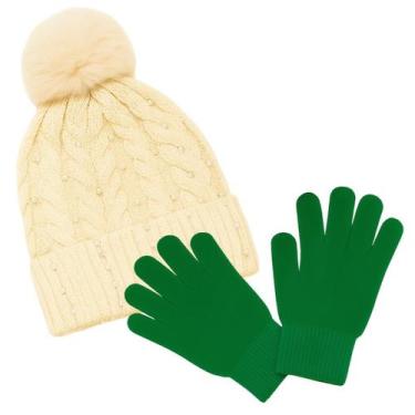Imagem de Kit Inverno Feminino Touca Térmica e Luvas Touchscreen - Estilo, Confo