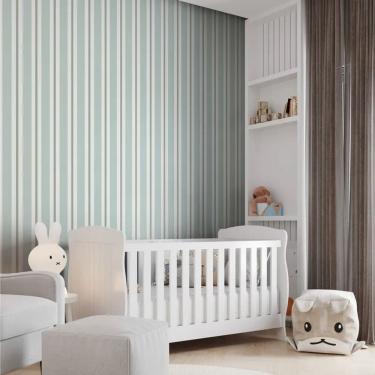 Imagem de Papel de Parede Revoada Listrado Verde Menta 4450