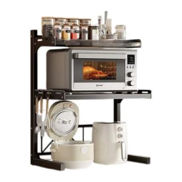 Imagem de Suporte de Microondas Ajustável em Aço Carbono|Prateleira de 2/3 Camadas,Resistente e Multifuncional(3 -Tier)