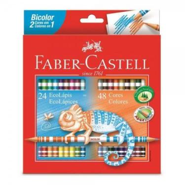 Imagem de Lápis de Cor Bicolor 24 Ecolápis 48 Cores - Faber Castell