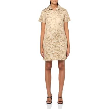 Imagem de Trina Turk Vestido feminino jacquard com colarinho, Ecru/dourado, 46