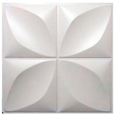 Imagem de Placas Decorativas PVC 3D Revestimento de Parede 25x25cm (Pétalas Branco, 75 Placas)