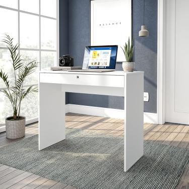 Imagem de Mesa Escrivaninha Politorno Conquista 1 Gaveta MDP Compacta Corrediça Metálica Pintura UV