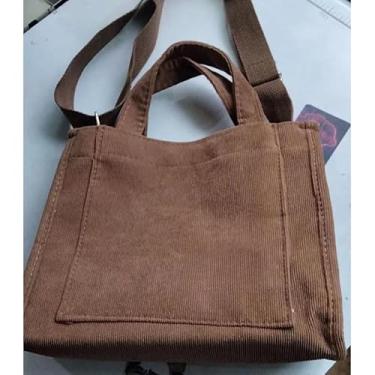 Imagem de bolsa feminina transversal veludo quadrada(Marrom com ziper)