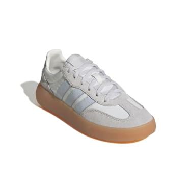 Imagem de adidas Tênis infantil unissex Barreda Decode elástico de renda e alça, Branco/azul halo/cinza, 13.5 Little Kid