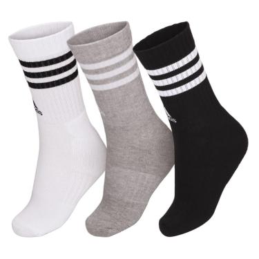Imagem de Meia Adidas SPW CRW 35 ao 37 - Pack com 03 unidades Cinza Branco e Preto
