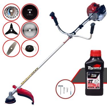 Imagem de Roçadeira Lateral Kawashima BCJ521L À Gasolina 52cc 2,5HP 10.000rpm Robusta Com Carretel + 4 Lâminas de Corte + Escova de Aço + ÓLEO TOYAMA 2 TEMPOS