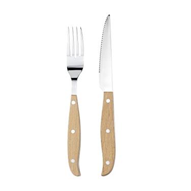 Imagem de Faqueiro Outlander 12 pecas em aco inox com cabo em madeira