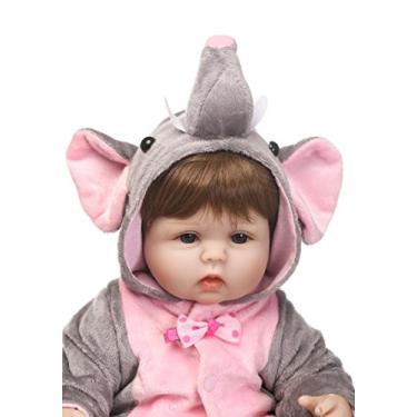 Imagem de Bebê Reborn Boneca Menina Panda de Silicone 48cm Olhos Azuis Pode dar Banho (Boneca Menina Elefante)