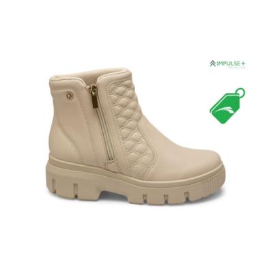 Imagem de bota feminina kolosh coturno bege com ziper lateral