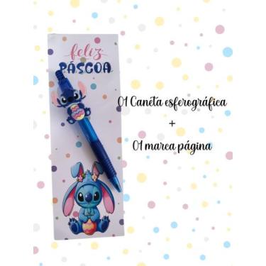 Imagem de Caneta com Marca Página Stitch Páscoa Stich de pascoa esferográfica pr