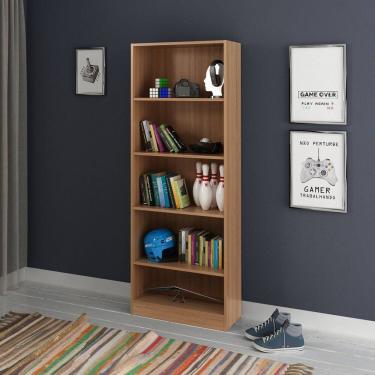 Imagem de Estante 59,6cm X 160cm 4 Prateleiras Office Amendoa