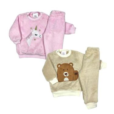 Imagem de Kit 2 Conjuntos Fleece - Jagar, Bege 29, Preto 01, 2