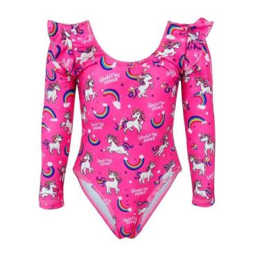 Imagem de Maiô Manga Longa Infantil Bebe Maio Menina Proteção Uv 50+ - Rey Shop,