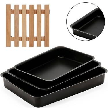 Imagem de Jogo De Assadeira 03 Peças Antiaderentes + Descanso Panela - Marcolar