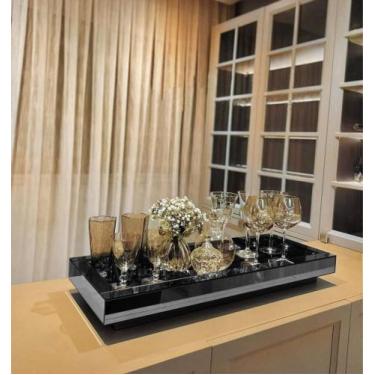 Imagem de Bandeja Espelho Fumê Bar Sala Cozinha Decoração - Inova Decor
