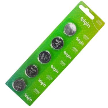Imagem de Bateria de Lítio Pilha CR2032 Cartela com 5 unidades 3v Elgin - Moeda