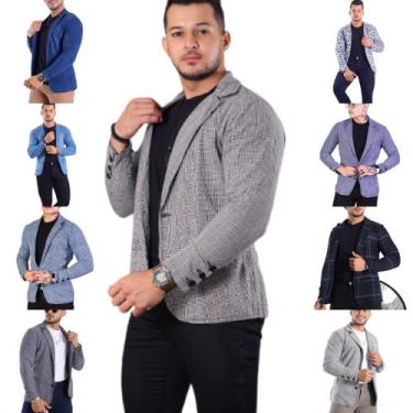 Imagem de Blazer Masculino Slim 2 Botões Corte Italiano + Barato - Debatt Jeans,