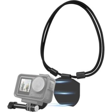 Imagem de PULUZ Suporte magnético de pescoço para câmera GoPro/DJI Action / Insta360, suporte magnético com alça de pescoço de liberação rápida como acessórios para fotografia