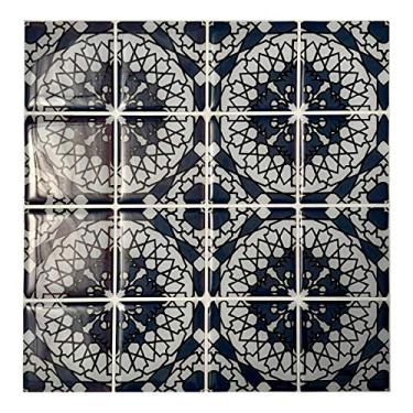 Imagem de Pastilha Resinada Flor Azul Rendada Kit 4 Placas