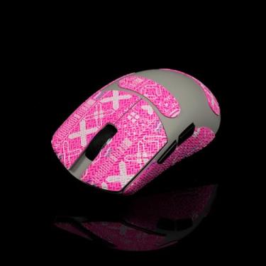 Imagem de Hokeyio Fita adesiva para Lamzu Maya X - antiderrapante, controle aprimorado, resistência ao suor, melhora a aderência FPS Gaming e a proteção do mouse [pré-corte] Printsteam Pink 0,5 mm