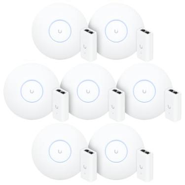Imagem de 7 U6 Pro Ubiquiti Com 7 Fontes 48V 15W | 7 Roteadores WiFi 6 Access Point 5.3 Gbps + 7 Injetores PoE
