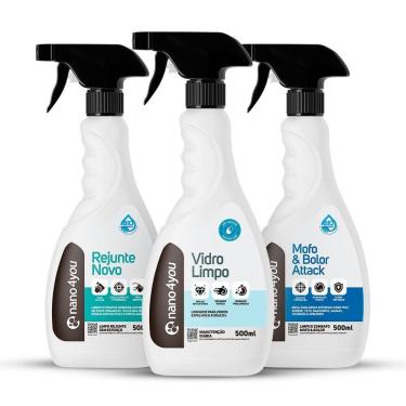 Imagem de KIT Limpeza Home Care Limpador de Rejunte Vidros e Mofo 500ml nano4you HOME