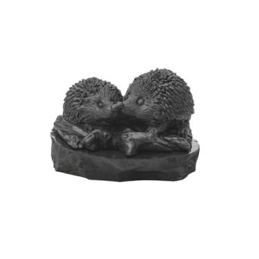 Imagem de Karelian Heritage Shungite Decorative Figurine Home Decor Cute Hedgehog Family FIG03