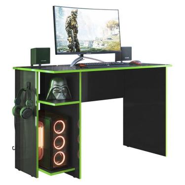 Imagem de Mesa Para Computador Gamer 3875 Preto Fosco-verde - Qmovi Preto Fosco-verde