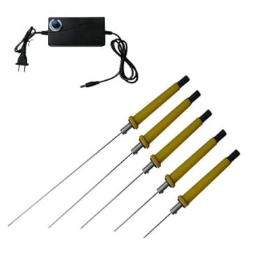 Imagem de Lancoon Cortador elétrico de espuma Hot Knife, caneta quente de corte de isopor de 36 W com fonte de alimentação de comutação adequada para placa KT de espuma de algodão pérola (5 peças)