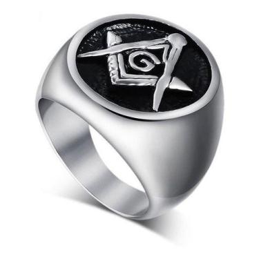 Imagem de Anel  Masculino Maçonaria Aço Maçom Maçônico - Judith Joias, 31