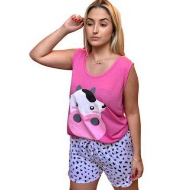 Imagem de Baby Doll Pijama Curto Adulto Feminino Personagens Unicórnio Mulher Ma