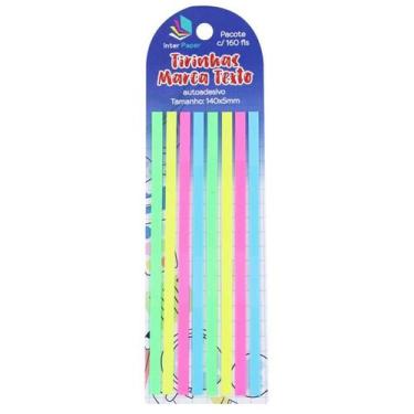 Imagem de Marca texto autoadesivo fluorescente 160 tirinhas - INTERPONTE